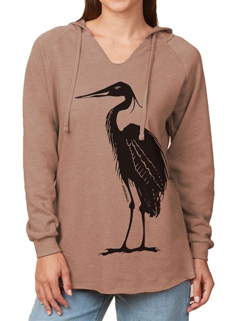 Notch Neck Hoody Egret – Marushka