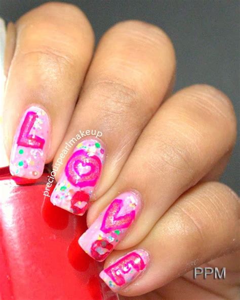 preciouspearlmakeup: Valentine Week 2014: Kiss Day Nails | Valentines ...