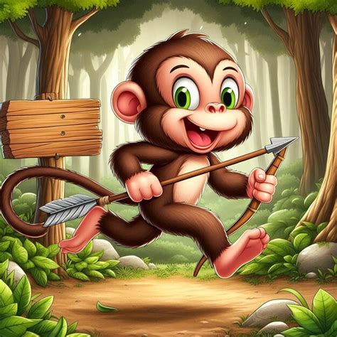 monkey playing   garden premium ai generated image
