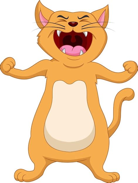 Dibujos animados de gato enojado | Vector Premium