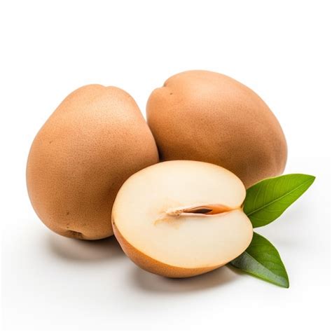 Premium AI Image | Sapodilla with white background high quality ultra