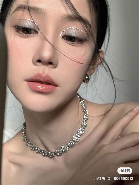Xiaohongshu makeup looks inspiration | Rhinestone makeup, Ethereal ...