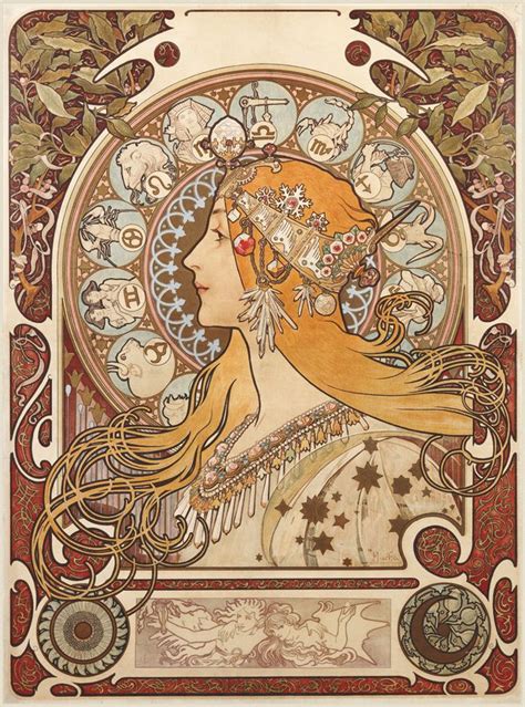 Alphonse Mucha (Czech,1860-1939) Zodiac (1896) . Альфонс Муха (Чехия ...