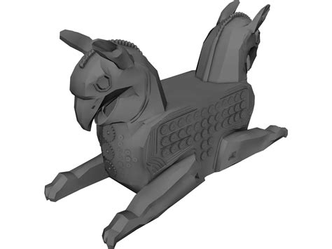 Huma Bird Ancient Persian Sculpture 3D Model - 3DCADBrowser