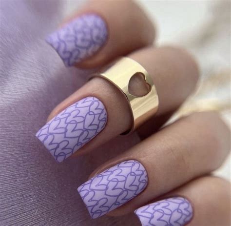 Фиолетовый маникюр с сердцами💜 Telegram: Contact @promanicures ...