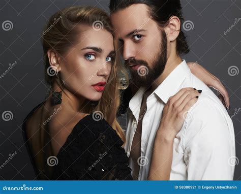 Lovely Beautiful Couple Portrait.beauty Woman and Handsome Man Stock ...