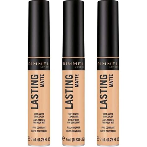 Rimmel London Lasting Matte Concealer 7mL - 015 True Ivory x 3 | Woolworths