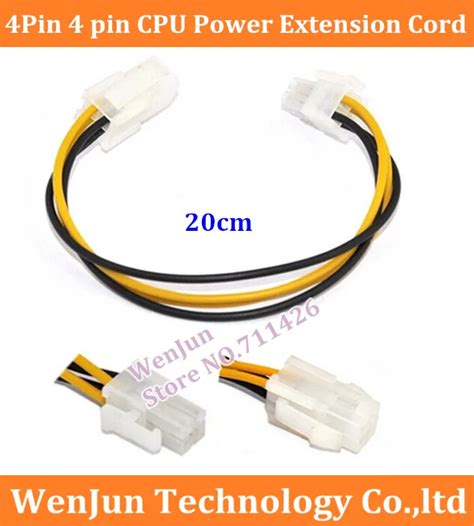 DHL Free Shipping High Quality 4Pin 4 pin CPU Power Extension Cord ...