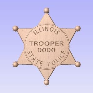 Illinois State Trooper Badge Personalized Custom 3D V CARVED V Carved ...