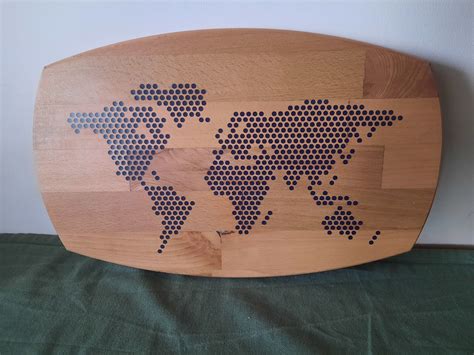 wooden world map wall decoration etsy