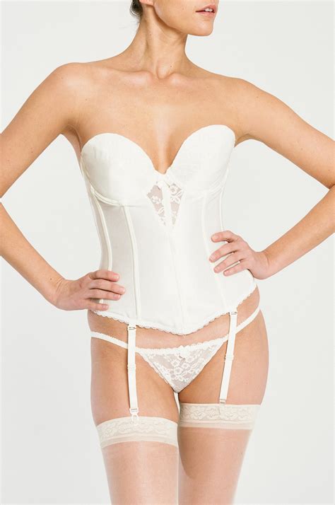 Low Back Satin Bustier - White – My Bare Essentials