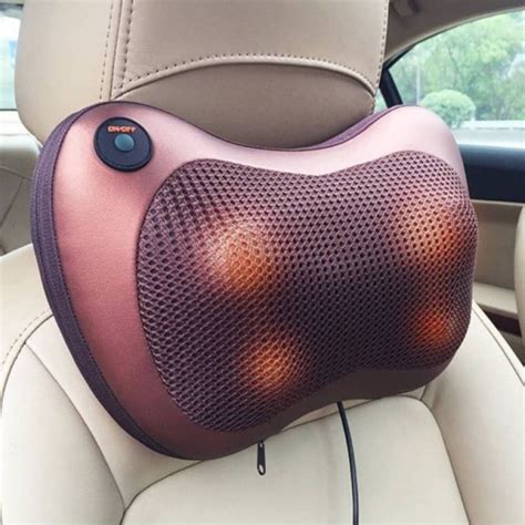 Роликовая массажная подушка с инфракрасным подогревом MASSAGE PILLOW на ...