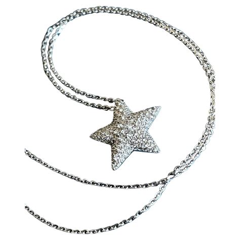 Cervin Blanc 18ct White Gold Diamond Necklace 1ct Star Pendant and
