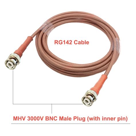 1Pcs RG142 High Quality Cable MHV 3KV 3000V BNC Male to BNC Male Plug ...