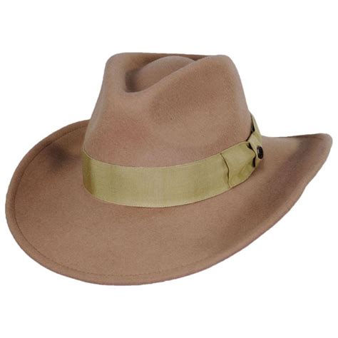 Colorado Ultra Wide Brim Wool Felt Fedora Hat - XXL - Pecan - Walmart.com