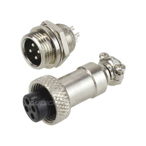GX12 connector 4 poles 300V 5A Ø5mm - Audiophonics