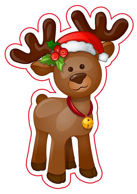 Rena Do Papai Noel Desenho De Natal - Imagens natalinas rena do papai noel png | Pegatinas de navidad ...