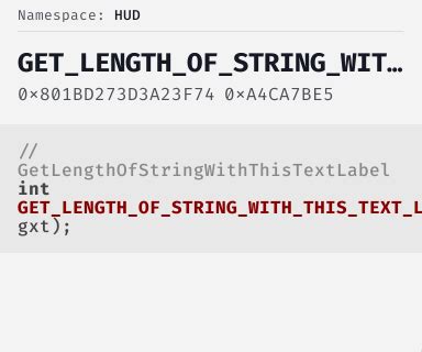 GetLengthOfStringWithThisTextLabel - FiveM Natives @ Cfx.re Docs