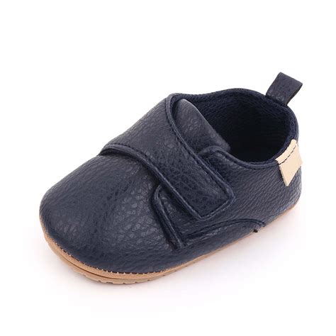 Baby Boys Girls TPR Leather Hard Bottom Walking Sneakers Toddler Rubber