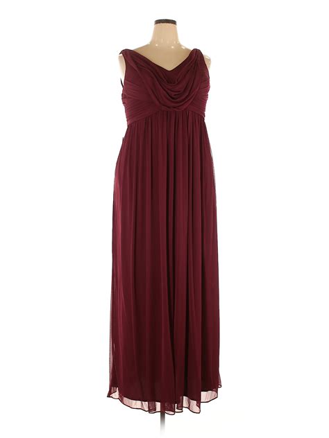 Azazie 100% Polyester Solid Red Burgundy Cocktail Dress Size 20 (Plus