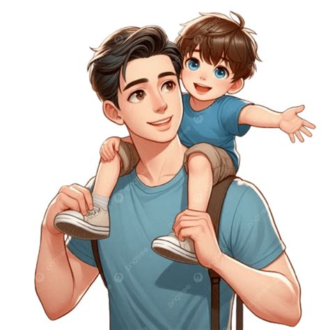 Father And Son Standing Together Bonding Sharing A Special Moment