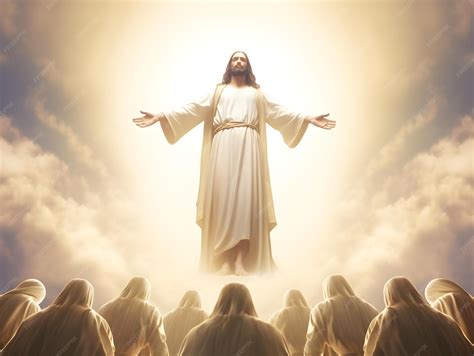 Premium AI Image | The Glorious Ascension of Jesus Christ Rising with