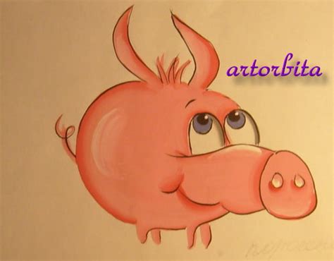 Хрюша - рисунок - Стилизация в декоративные формы в рисунках - Artorbita.ru