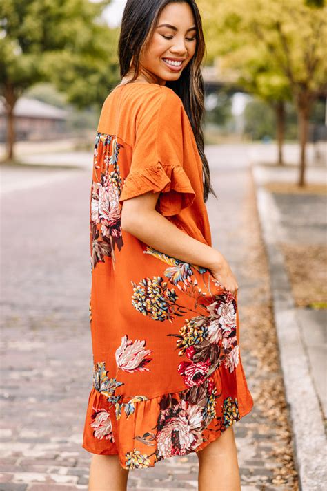 Bold Sunset Orange Dress - Fun Fall Dresses – Shop the Mint