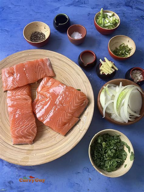 Steamed Salmon with Soy Sauce and Chillies | The Curry Guy