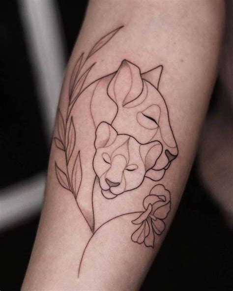 Tatuagem Leoa E Filhote - Tatuagem Leoa e Filhote: +60 ideias e seus significados!