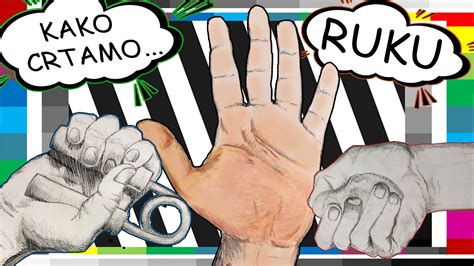 KAKO CRTAMO RUKE - jednostavni primjeri -šaka/ HOW TO DRAW HANDS ...