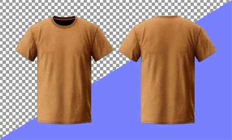 Camisa Marrom Frente E Verso - Design de camiseta marrom lisa frente e verso | PSD Premium gerado com IA