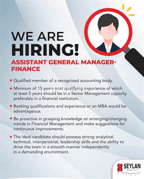 assistant general manager finance  seylan bank