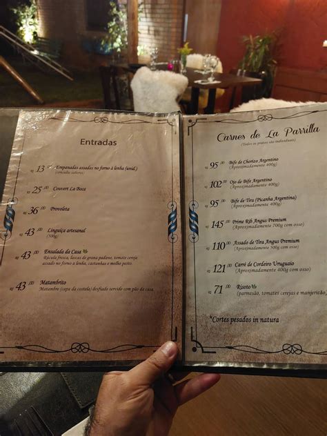 Carta del restaurante La Boca Gastronomia Argentina, Americana, R