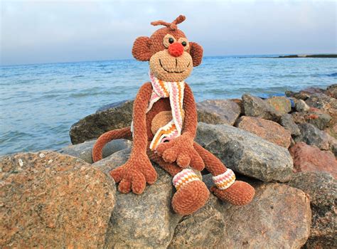 Handmade toy monkey soft toy monkey crochet monkey baby monkey toy
