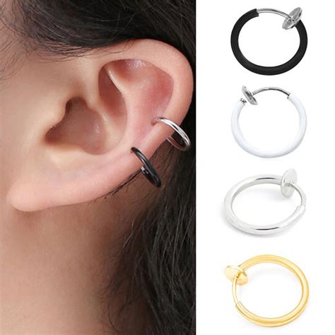 Ear Cuff Clip On Earrings Fake Cartilage Earrings Non-Piercing | Shopee ...