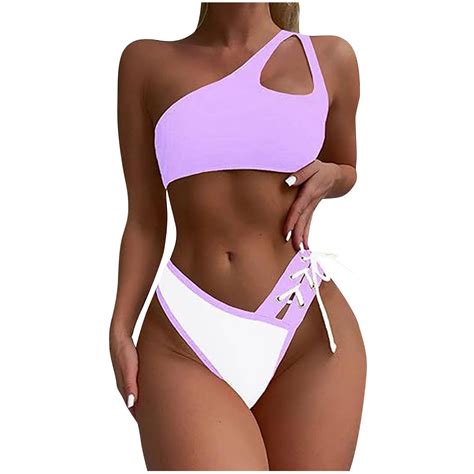 RYDCOT Swimsuits for Women 2025 Bikinis Cheeky Cutout One Shoulder