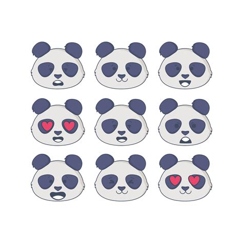 Vector Panda Facial Expressions 274104 Vector Art at Vecteezy