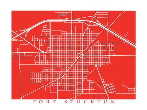 Fort Stockton TX Map Print Texas Poster - Etsy Canada