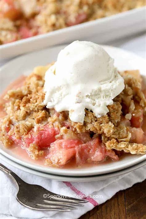 Rhubarb Crumble Pie - Spend With Pennies