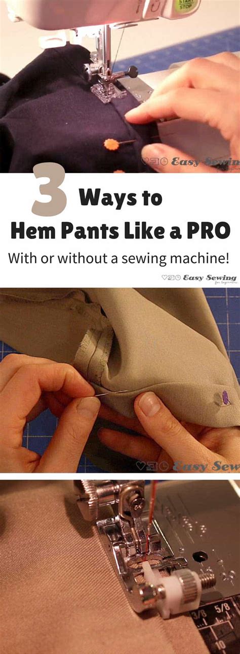 3 Ways to Hem Pants Like a PRO - Easy Sewing For Beginners
