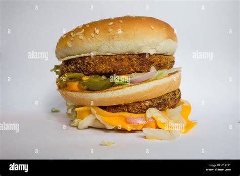 Vegetarian Maharaja Mac burger Stock Photo - Alamy