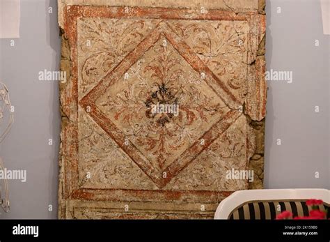 historische Decke, Detail, Schloss Łagów ,deutsch: Leopoldshain, ist ...