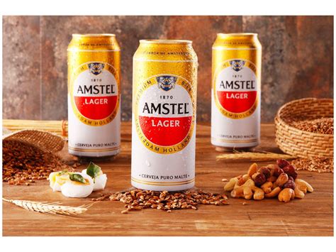 Cerveja Amstel Lager Puro Malte 12 Unidades Lata 473ml