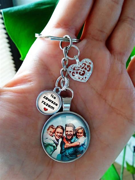 Prezent na Dzień Mamy Taty brelok ze zdjęciem żony męża rocznicę