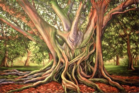Banyan Tree in Miami Fl. Oil Painting by Charles Dickinson