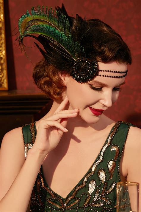 Shop 1920s Headpieces - Peacock Feather Headband | BABEYOND