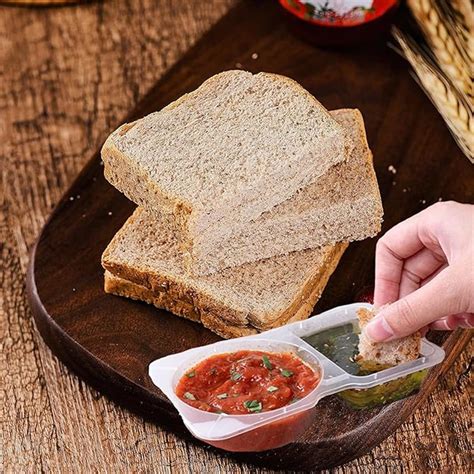 Hilingoto Clearance 100Pc Disposable One-Piece Sauce Box, Double