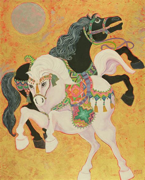 Antar And Abla, 1989 Acrylic On Canvas Photograph by Laila Shawa - Fine ...