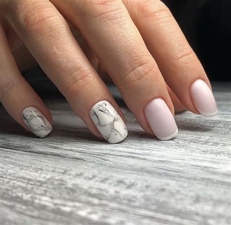 Маникюр с Мрамором | Мрамор | Маникюр | Nails | Шеллак маникюр френч ...